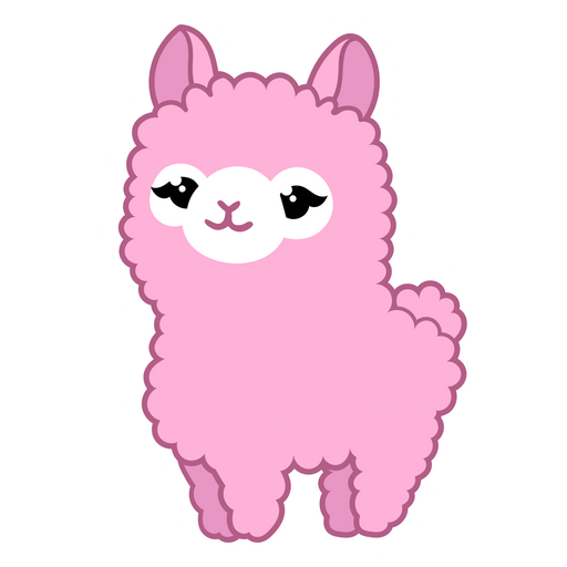 Cute Pink LLama Sticker - Sticker Mania