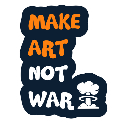here is a Make Art Not War Sticker from the Inscriptions and Phrases collection for sticker mania