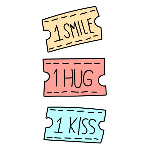 Coupons for 1 Smile 1 Hug 1 Kiss Sticker - Sticker Mania