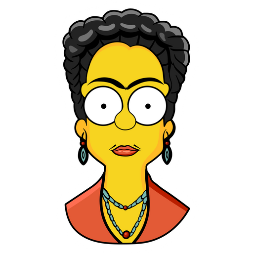 here is a Frida Kahlo Sticker from the The Simpsons collection for sticker mania