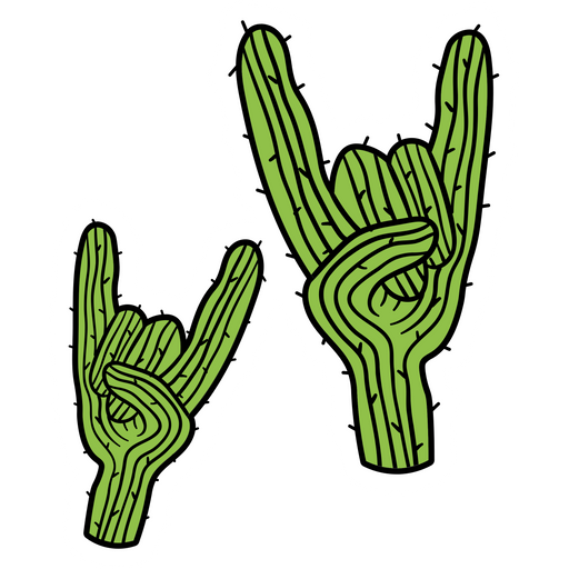 Cactus Rock Hands Sticker