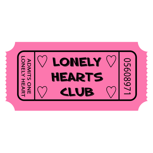 here is a Lonely Hearts Club Ticket Sticker from the Noob Pack collection for sticker mania