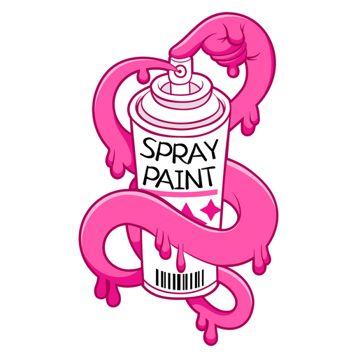 Pink Spray Paint Hand Sticker