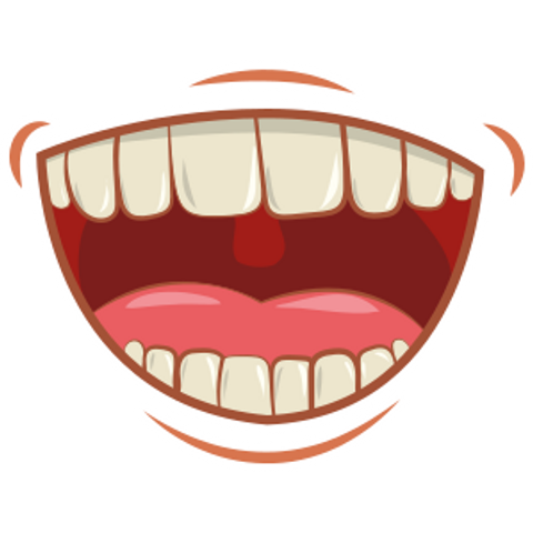 Laughing Mouth with Teeth Sticker - Sticker Mania