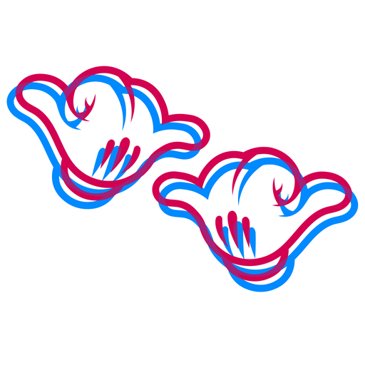 here is a 3D Hang Loose Cartoon Hands Sticker from the Cartoons collection for sticker mania
