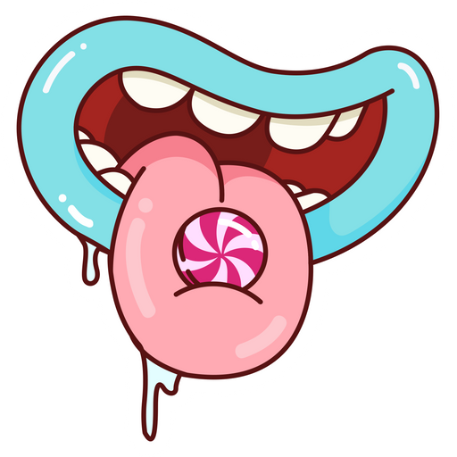 Funny Mouth with Candy Sticker