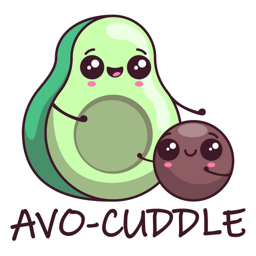 here is a Avocado - Avo-Cuddle Sticker from the Cute collection for sticker mania