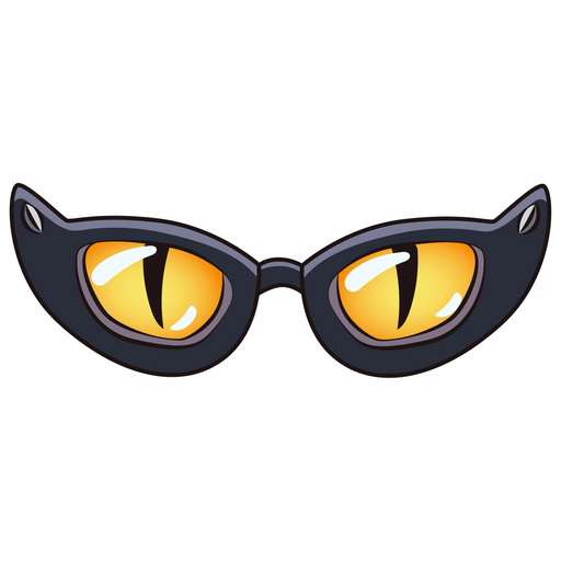 here is a Funny Glasses with Cat Eyes Sticker from the Face Decorations collection for sticker mania
