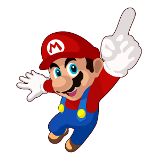 here is a Super Mario Points Finger Up Sticker from the Super Mario collection for sticker mania
