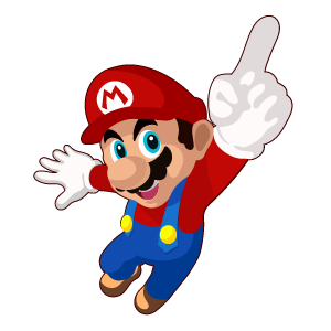 cool and cute Super Mario Points Finger Up Sticker for stickermania