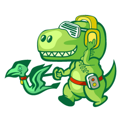 here is a T-Rex Walking a Pterodactyl Sticker from the Animals collection for sticker mania
