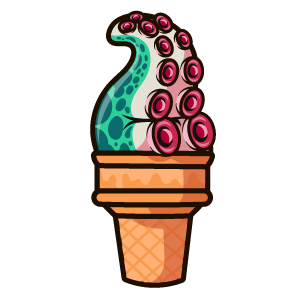 cool and cute Tentacle Ice Cream Sticker for stickermania