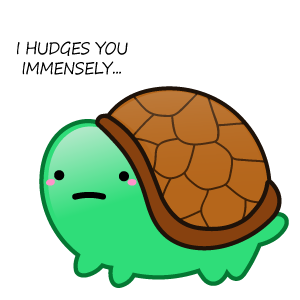 cool and cute Turtle I Hudges you Immensely Sticker for stickermania