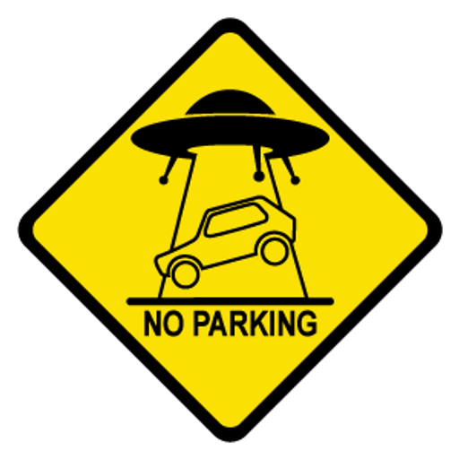 here is a UFO Abduction Car Road Sign Sticker from the Hilarious Road Signs collection for sticker mania