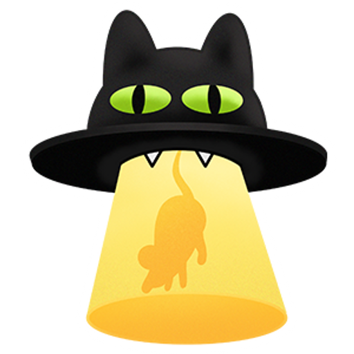 here is a UFO Cat Sticker from the Cute Cats collection for sticker mania