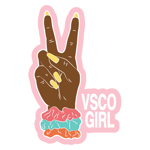 VSCO Girl Peace Gesture Sticker