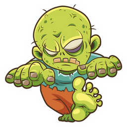 Walking Cartoon Zombie Sticker - Sticker Mania