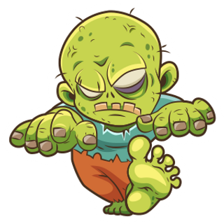 Walking Cartoon Zombie Sticker - Sticker Mania