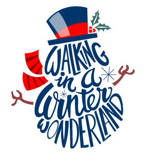 cool and cute Walking in a Winter Wonderland Snowman Sticker for stickermania