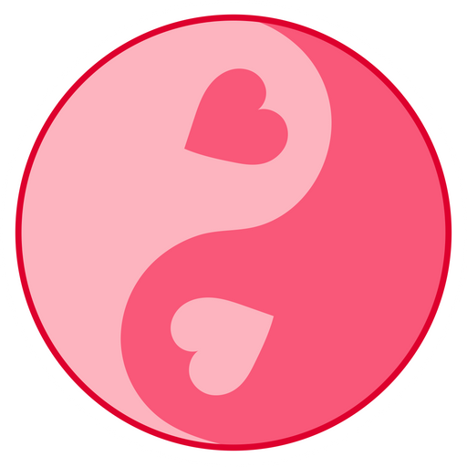 here is a Yin-Yang Heart Sticker from the Noob Pack collection for sticker mania