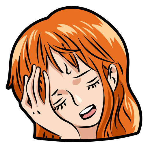 here is a One Piece Nami Disappointed Sticker from the One Piece collection for sticker mania
