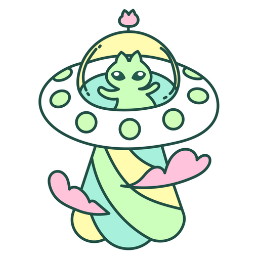 here is a Alien Cat UFO Sticker from the Outer Space collection for sticker mania