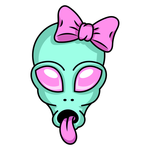 here is a Alien Shows Tongue Sticker from the Outer Space collection for sticker mania