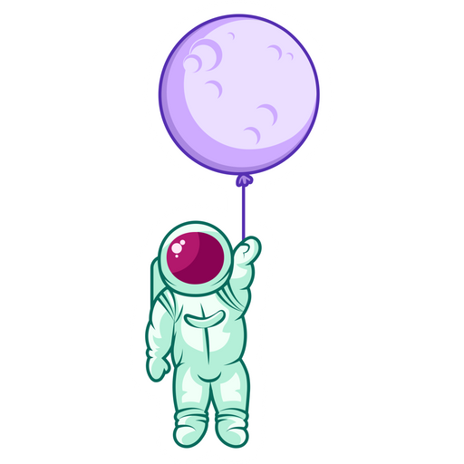 Astronaut with a Ball-Moon Sticker