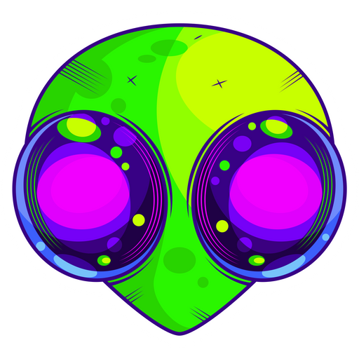 here is a Big Eyed Alien Sticker from the Outer Space collection for sticker mania