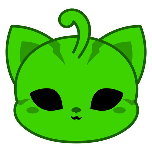 here is a Green Alien Cat Sticker from the Outer Space collection for sticker mania