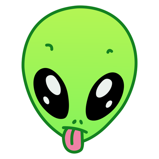 here is a Alien Showing His Tongue Sticker from the Outer Space collection for sticker mania