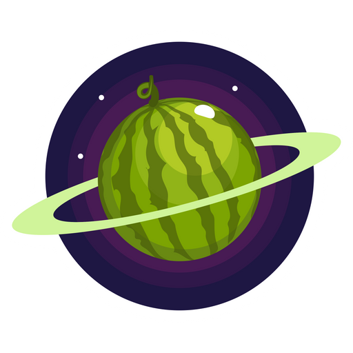 here is a Watermelon Saturn Sticker from the Outer Space collection for sticker mania