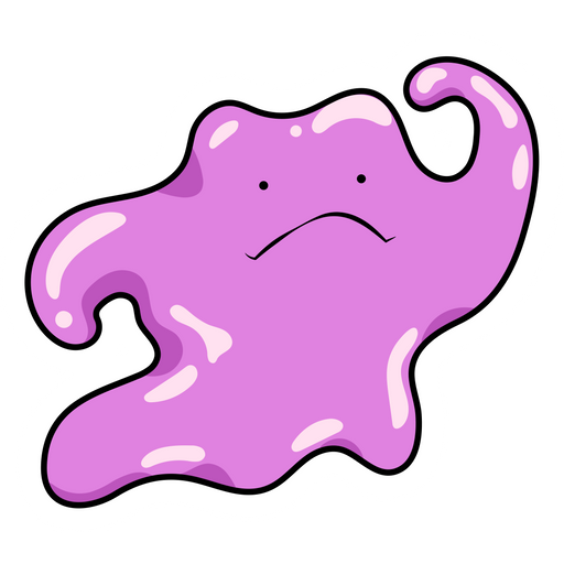 here is a Pokemon Ditto Muscles Sticker from the Pokemon collection for sticker mania
