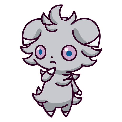 here is a Pokemon Espurr Thinking Sticker from the Pokemon collection for sticker mania