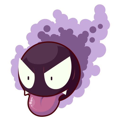 here is a Pokemon Gastly Shows Tongue Sticker from the Pokemon collection for sticker mania