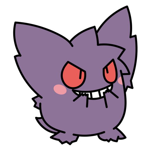 here is a Pokemon Gengar Laughing Sticker from the Pokemon collection for sticker mania