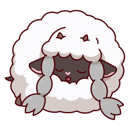 here is a Pokemon Hop's Wooloo Sleeping Sticker from the Pokemon collection for sticker mania