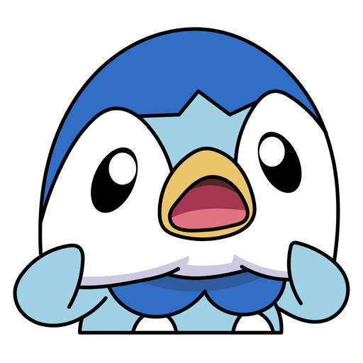 here is a Pokemon Piplup Funny Face Sticker from the Pokemon collection for sticker mania