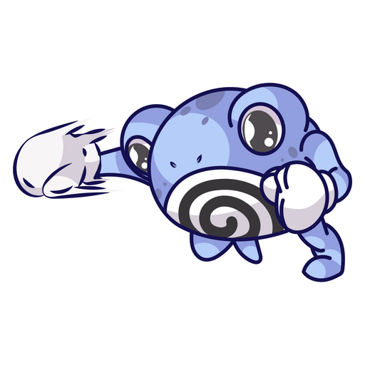 here is a Pokemon Poliwhirl Kicks Sticker from the Pokemon collection for sticker mania