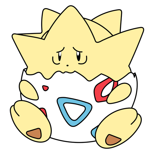 here is a Pokemon Togepi Sad Sticker from the Pokemon collection for sticker mania
