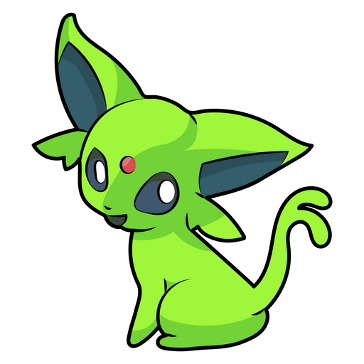 here is a Pokemon Green Espeon Sticker from the Pokemon collection for sticker mania