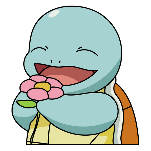 here is a Pokemon Squirtle with Flower Sticker from the Pokemon collection for sticker mania