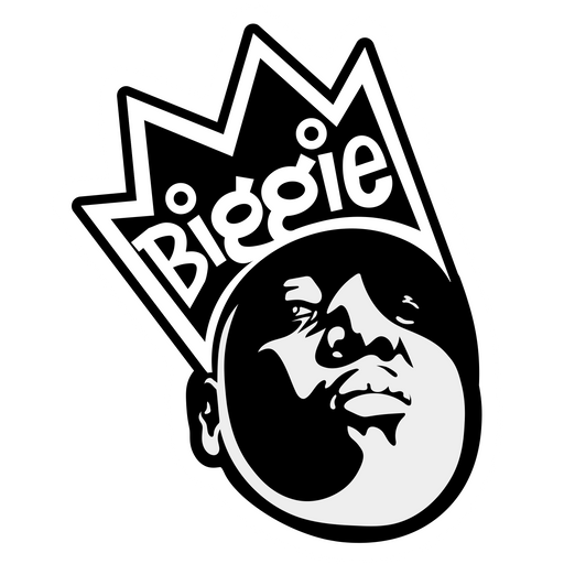 here is a Biggie with Crown Sticker from the Rappers collection for sticker mania