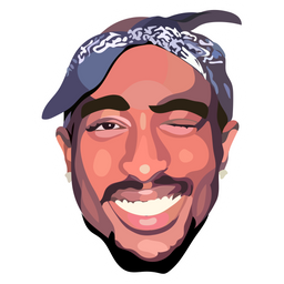 Smiling Tupac Shakur Sticker - Sticker Mania