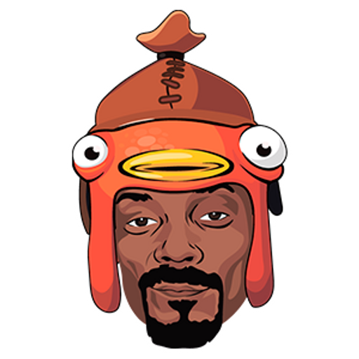 here is a Snoop Dogg in Fortnite Fishstick Hat from the Rappers collection for sticker mania