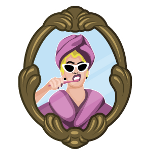 here is a Cardi B Brushing Teeth from the Rappers collection for sticker mania