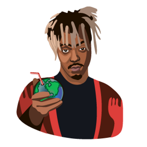 here is a Juice Wrld with Earth Planet Juice from the Rappers collection for sticker mania
