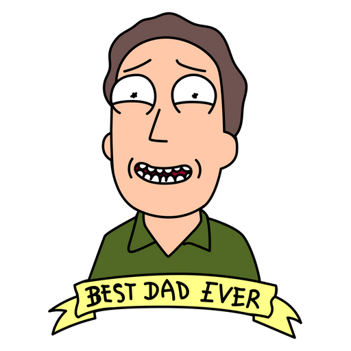 here is a Jerry Smith Best Dad Ever Sticker from the Rick and Morty collection for sticker mania