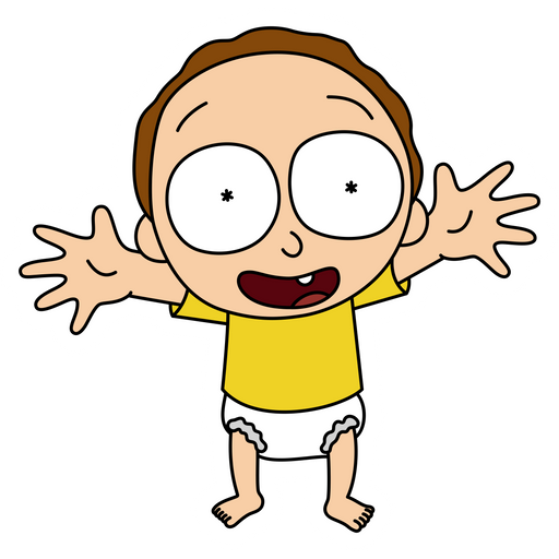 here is a Morty Smith Baby Sticker from the Rick and Morty collection for sticker mania