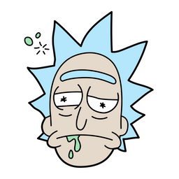 Rick and Morty Drunk Rick Head Sticker - Sticker Mania